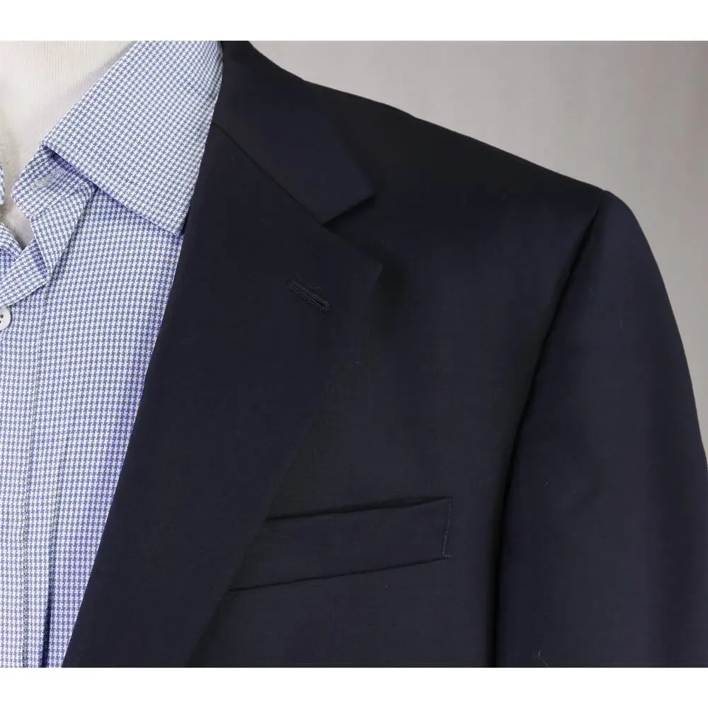 Lauren Ralph Lauren Navy Blue Gold Metal Buttons 2-Btn Wool Blazer Jacket 42L